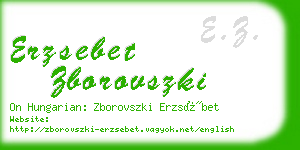 erzsebet zborovszki business card